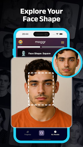Captura de pantalla de Moggr - Haircut & Looksmax AI
