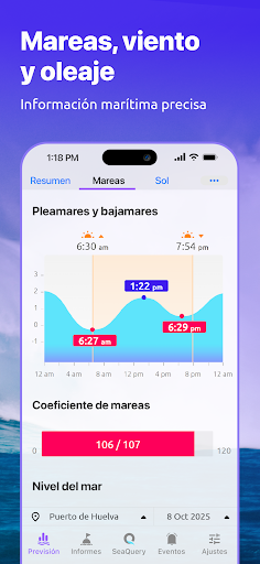 Captura de pantalla de Nautide: Mareas, Viento, Olas+