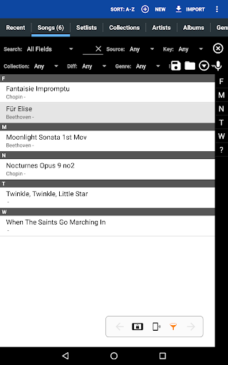 MobileSheets screenshot