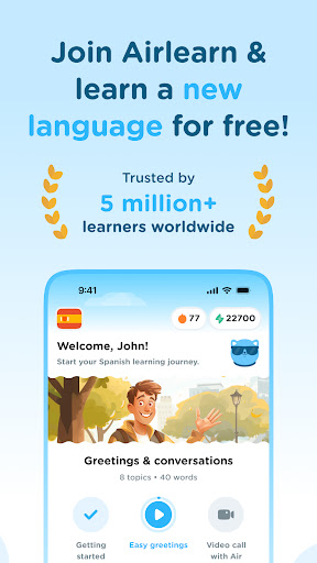 Captura de pantalla de Airlearn - Language Learning