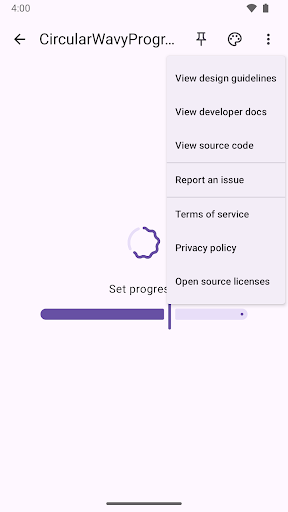 Captura de pantalla de Compose Material Catalog