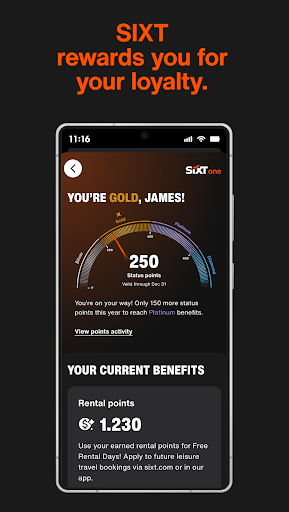 SIXT rent. share. ride. plus. screenshot