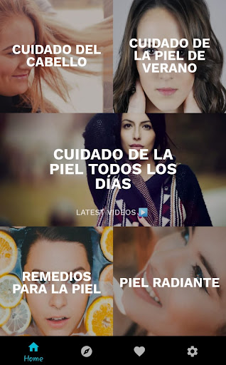 Captura de pantalla de cuidado piel y cuidado cara