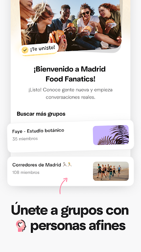 Captura de pantalla de Meetup: eventos locales