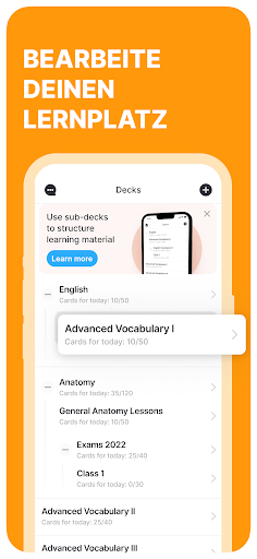 Noji: Vokabel Karteikarten Screenshot