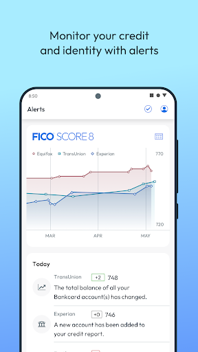 Captura de pantalla de myFICO - Credit Score Tracking