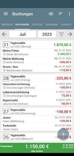 Mein Haushaltsbuch Screenshot
