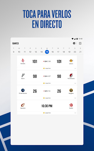 Captura de pantalla de NBA App: baloncesto en directo