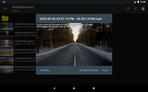 Captura de pantalla de Droid Dashcam DVR
