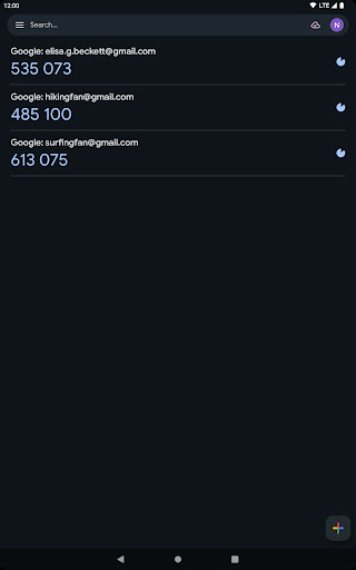 Captura de pantalla de Google Authenticator