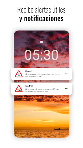 Captura de pantalla de Reloj giratorio Sense y clima