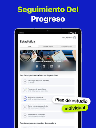 Captura de pantalla de Prueba práctica DMV 2026