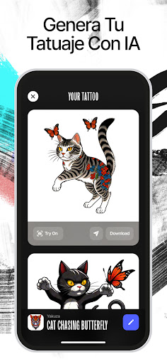Captura de pantalla de Ink AI: Tatuajes de diseño IA