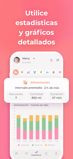 Captura de pantalla de Lactancia y Baby tracker Erby