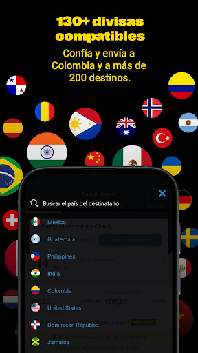Captura de pantalla de Western Union Envíar dinero