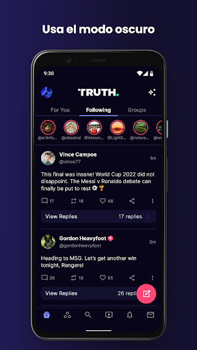 Captura de pantalla de Truth Social