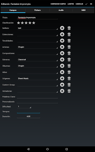 Captura de pantalla de MobileSheets