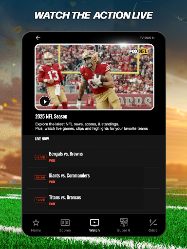 Captura de pantalla de FOX Sports: Watch Live Games