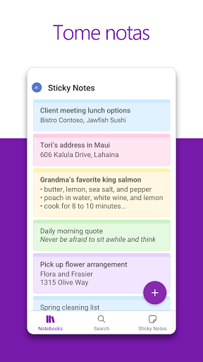 Captura de pantalla de Microsoft OneNote: Save Notes