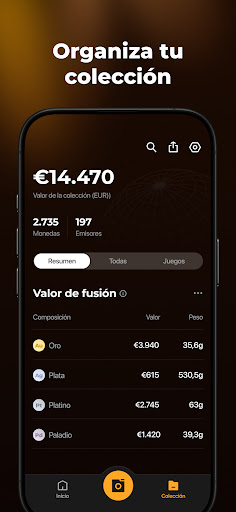 Captura de pantalla de CoinSnap - Valores de Monedas