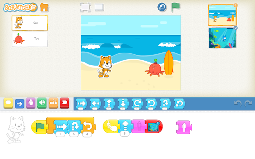 Captura de pantalla de ScratchJr