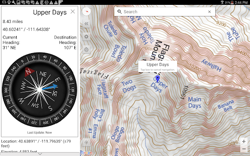 Captura de pantalla de Wasatch Backcountry Skiing Map