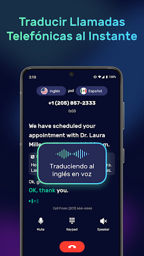 Captura de pantalla de AI Phone:Traducción de Llamada