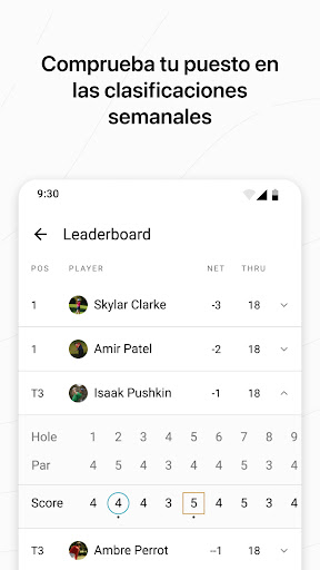 Captura de pantalla de Garmin Golf