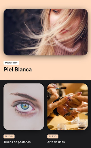 Captura de pantalla de cuidado piel y cuidado cara