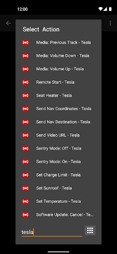 Captura de pantalla de Bolt para Tesla Plugin Tasker