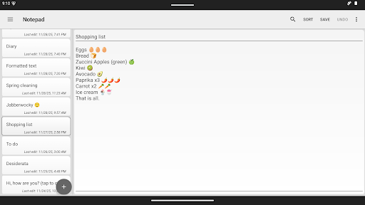 Notepad - simple notes screenshot