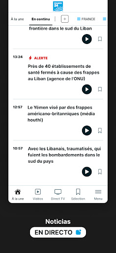 Captura de pantalla de FRANCE 24 - Noticias 24/7