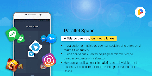 Captura de pantalla de Parallel Space -varias cuentas