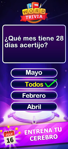 Captura de pantalla de Word Trivia Juego de palabras