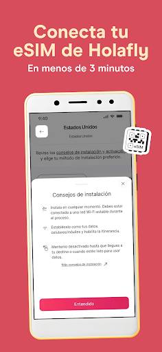 Captura de pantalla de Holafly eSIM: datos ilimitados