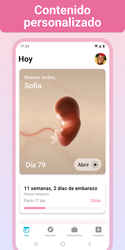 Captura de pantalla de Embarazo + App Semana a Semana