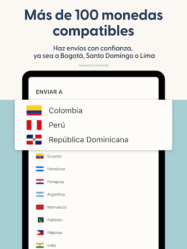 Captura de pantalla de Envía dinero con Remitly