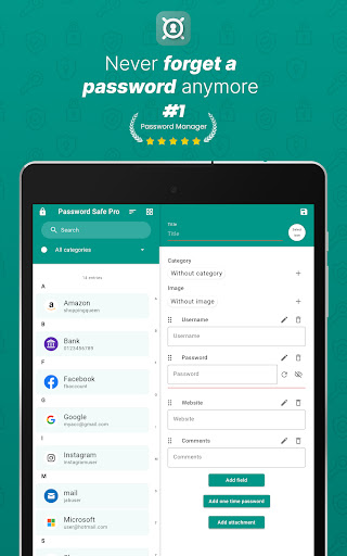 Password Safe and Manager screenshot