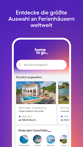 Ferienhäuser buchen – HomeToGo Screenshot