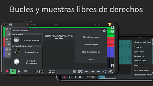 Captura de pantalla de n-Track Studio: crea tu música