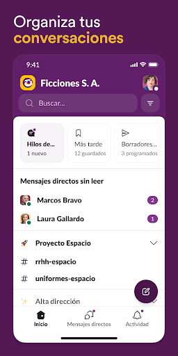 Captura de pantalla de Slack