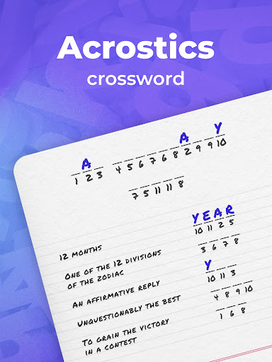 Captura de pantalla de Acrostics－Cross Word Puzzles