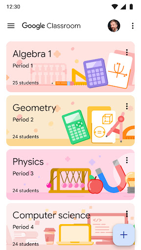 Captura de pantalla de Google Classroom