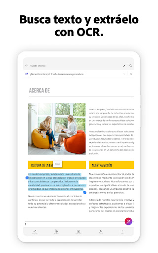 Captura de pantalla de Adobe Scan: escáner PDF con IA