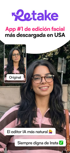Captura de pantalla de Retake IA: Editor de Cara