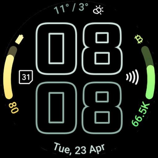 Captura de pantalla de Outlined Watch Face