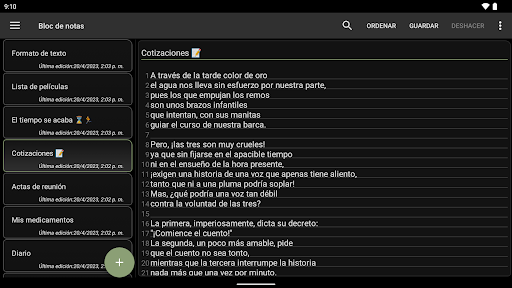 Captura de pantalla de Bloc de notas - notas simples