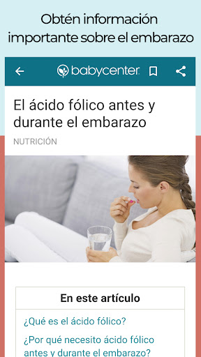 Captura de pantalla de Mi embarazo y bebé