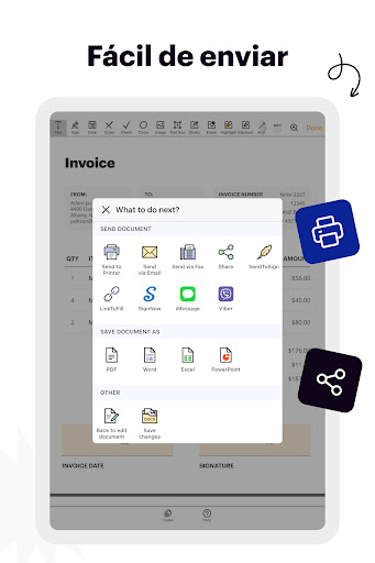 Captura de pantalla de pdfFiller: modificar PDF