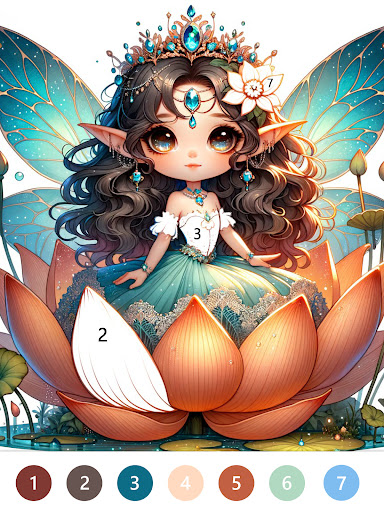 Captura de pantalla de Fairytale Color by number game